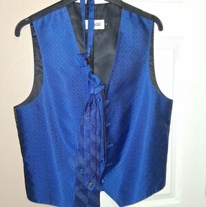 David's Bridal Blue Vest with Tie